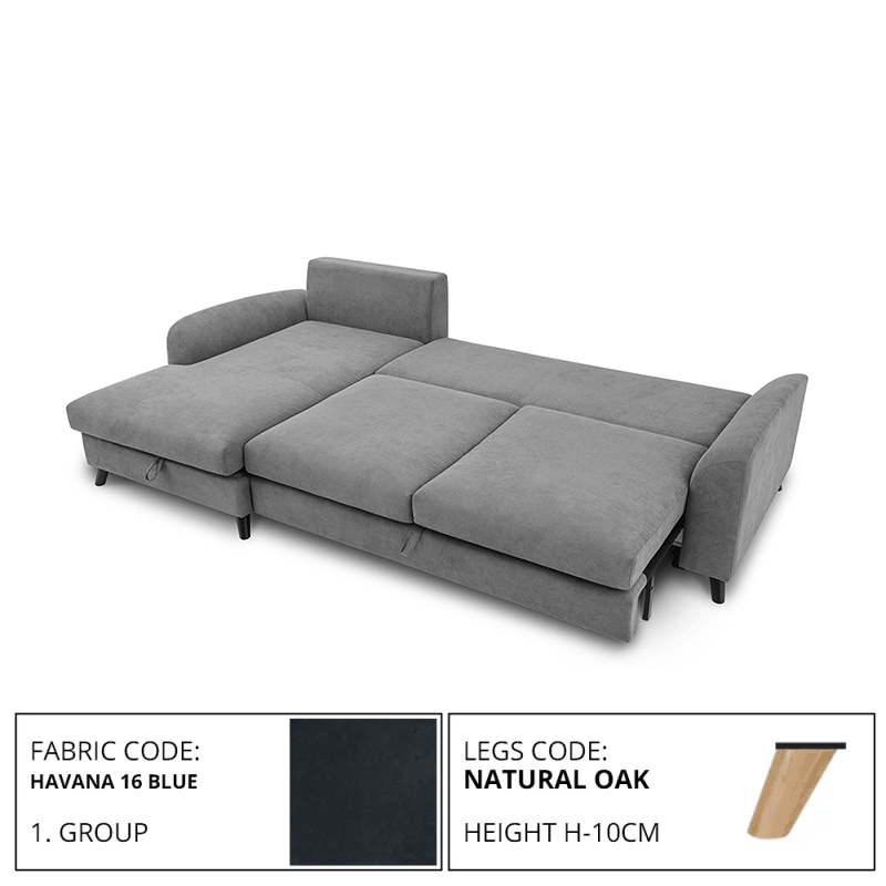 Sofa MERLIN SLEEPING (Left corner, extendable) (HAVANA 16 BLUE)